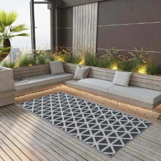 Tapis d'extérieur vidaXL - Noir - 160x230 cm