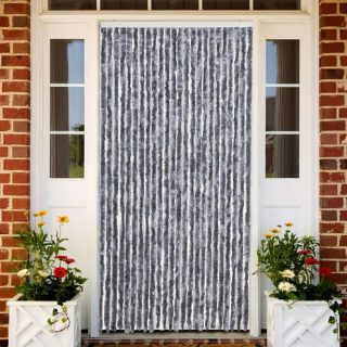 vidaXL Rideau chenille anti-mouches argenté 100x200 cm