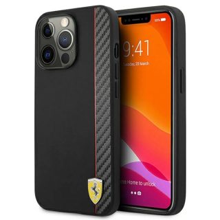 Ferrari Coque rigide On Track Carbon Stripe Apple iPhone 13 Mini - Noir
