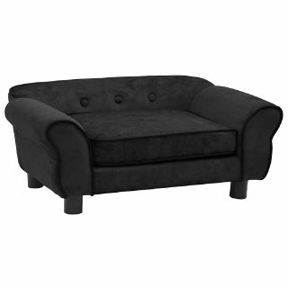 Vidaxl Canapé pour chien - Noir - 72x45x30 cm - Peluche douce - Intérieur