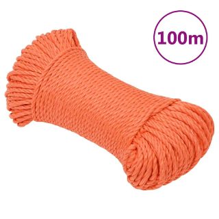 vidaXL Corde de travail - Orange 3 mm 100 m