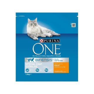 Purina one croquettes chat stérilisé au poulet et blé 1,5kg