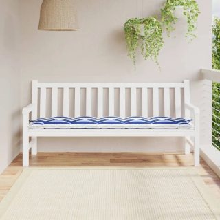 vidaXL Coussin de banc - Rayures Bleues