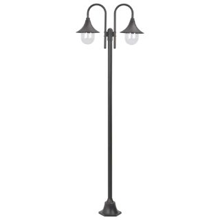 Vidaxl Lampadaire de jardin - 220 cm - Aluminium - 2 lanternes