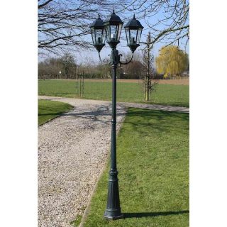 Vidaxl Lampadaire de jardin 3 bras 230 cm Vert foncé/Noir Aluminium 40243