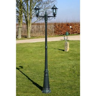 vidaXL Lampadaire de Jardin - Vert Foncé/Noir