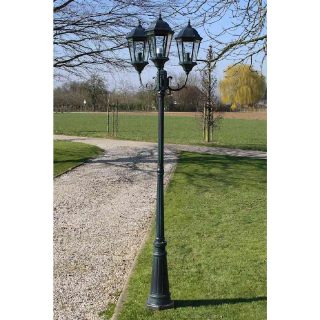 Vidaxl Lampadaire de jardin 3 bras 230 cm Vert foncé/Noir Aluminium 40243