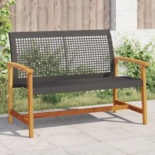 vidaXL Banc de jardin 112 cm - Noir et marron