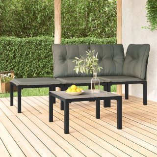 vidaXL Table basse de jardin gris acier