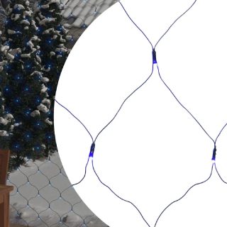 vidaXL Filet lumineux bleu 4x4 m