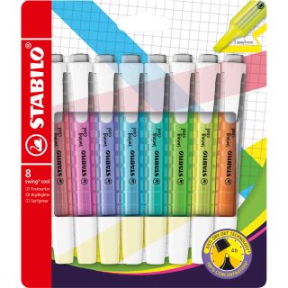 Stabilo Swing Cool Étui de 8 marqueurs fluorescents