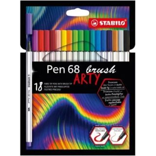 STABILO Feutres pinceau Pen 68 brush ARTY Edition, étui de 18
