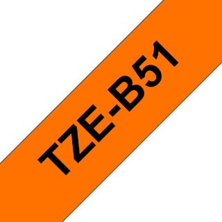 Brother Ruban d'étiqueteuse TZe-B51 - Orange fluo
