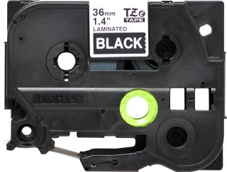 Brother Ruban laminé pour P-Touch PT-530 - 36 mm x 8 m - Blanc sur noir