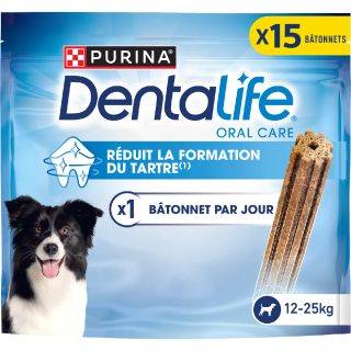 Purina Dentalife bâtonnets pour chien medium 12-25kg maxi pack x15 345g