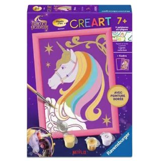 Peinture par numero enfant des 7 ans - CreArt Kids - 13x18cm - Unicorn Academy : Wildstar