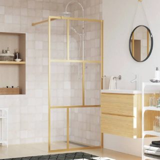 Vidaxl Paroi de douche ESG - Doré - 90x195 cm