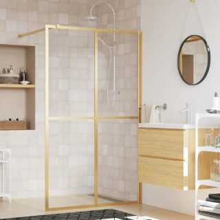 Vidaxl Paroi Douche Transparent Doré 118x195 cm