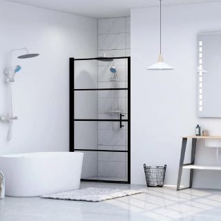 Vidaxl Porte de douche - Verre trempé 91x195 cm - Noir