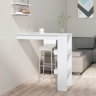 vidaXL Table de bar murale Blanc