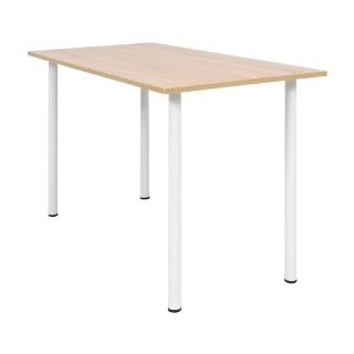 VIDAXL Table à Manger Chêne et Blanc