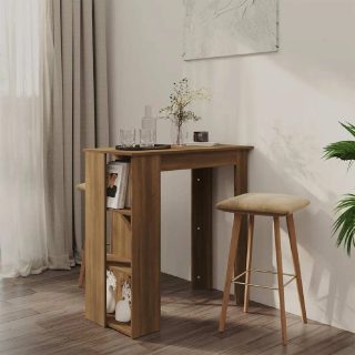 Vidaxl Table de bar avec étagère Chêne marron 102x50x103 5cm Aggloméré