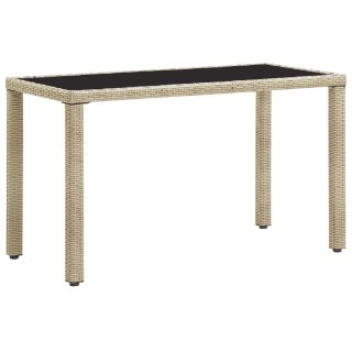 vidaXL Table de jardin résine tressée et verre