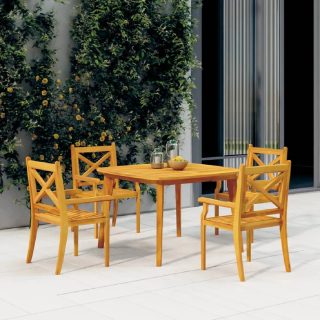 Vidaxl Table de jardin 110x110x75 cm acacia