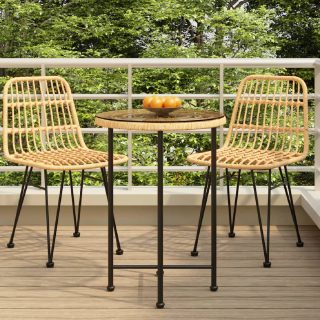 Vidaxl Table de salle à manger Ø55 cm Verre trempé et acier 319434