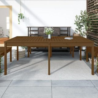 vidaXL Table de jardin - Marron miel - 203,5x100x76 cm