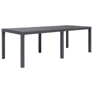 Vidaxl Table de jardin Marron 220x90x72 cm Plastique Aspect de rotin