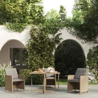 VidaXL Table de jardin - Beige et noir