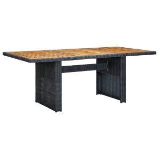 Vidaxl Table jardin 200x100 - Résine tressée