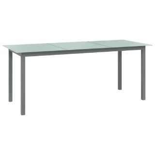 Vidaxl Table de jardin Gris clair 190x90x74 cm Aluminium et verre