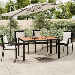 vidaXL Table de jardin 150x90x75 cm - Noir