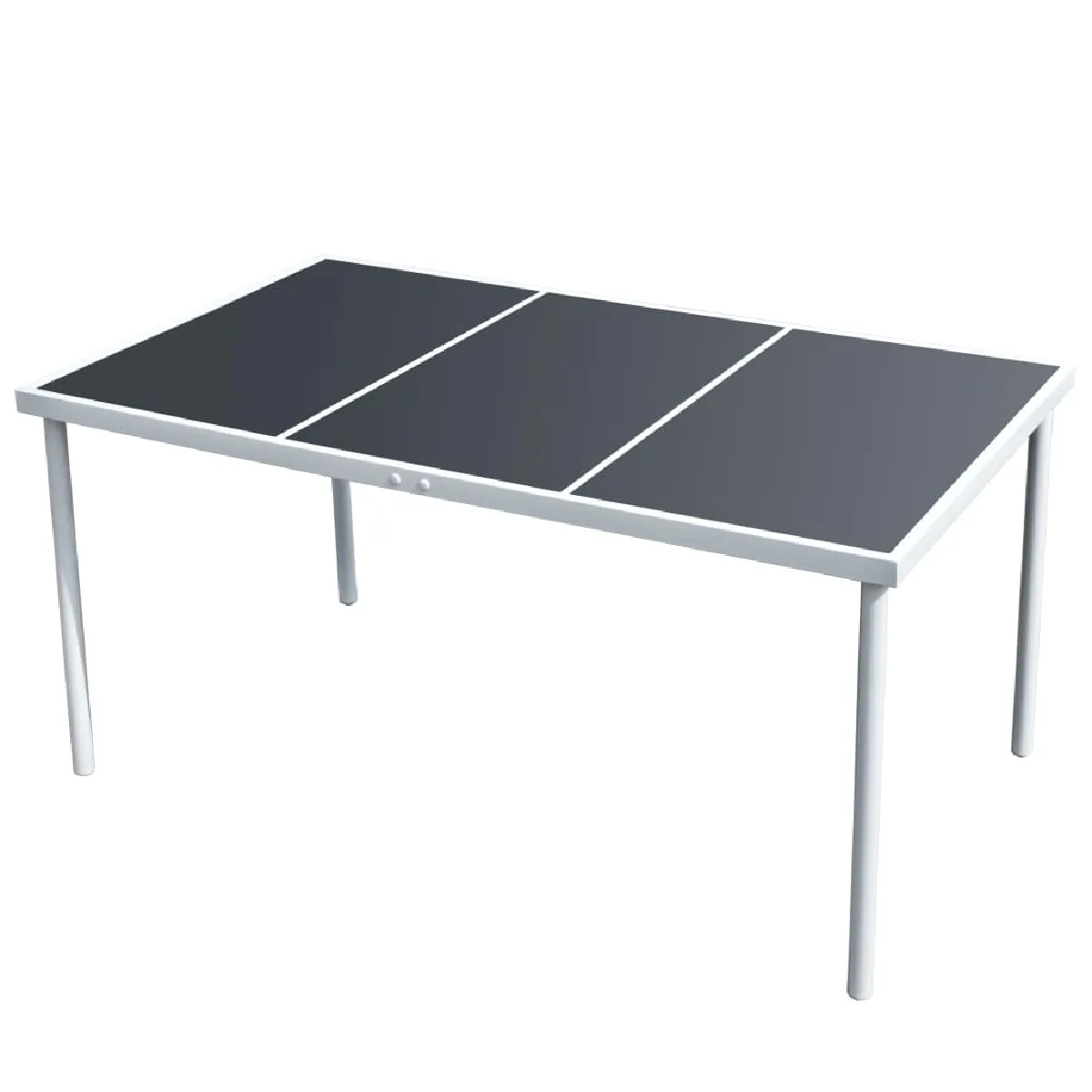 vidaXL Table de jardin - Noir et Gris