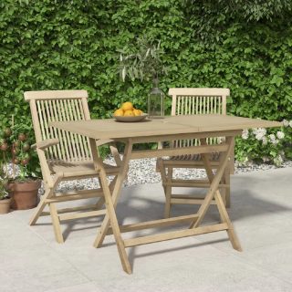 Vidaxl Table de jardin pliante gris 120x70x75 cm bois de teck solide 362763