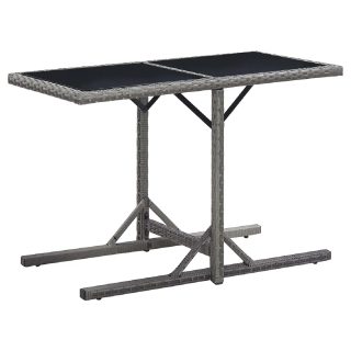 Vidaxl Table de jardin Anthracite 110x53x72 cm Verre et résine tressée
