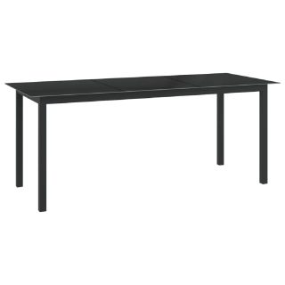 vidaXL Table de jardin 190x90x74 cm - Noir
