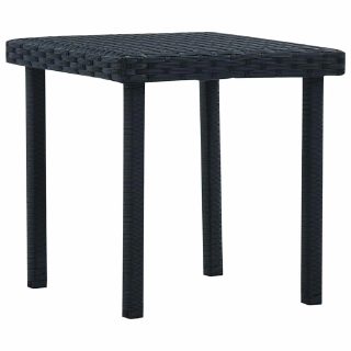 Vidaxl Table à thé de jardin Noir 40x40x40 cm Résine tressée 48561