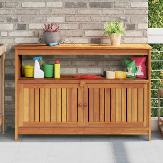 Vidaxl Table console de jardin 110x35x75 cm bois massif dacacia 319697