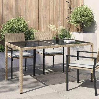 vidaXL Table de jardin 150x90x75 cm Beige