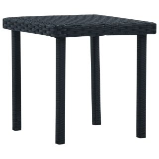 Vidaxl Table à thé de jardin Noir 40x40x40 cm Résine tressée 48561