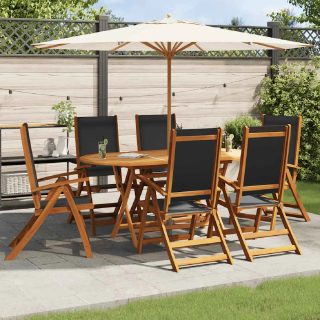 Vidaxl Salon de jardin bois marron 7 pieces 72 x 72 x 72 6 personnes