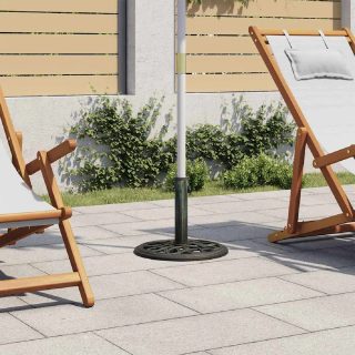 vidaXL Socle de parasol Vert en fonte