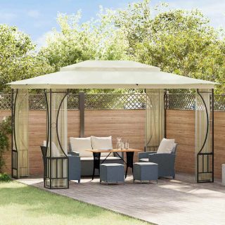 VidaXL Tonnelle Moustiquaire Crème 3x4 m