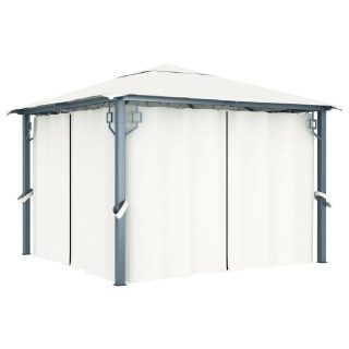 Vidaxl Tonnelle avec rideau 3x3 m
