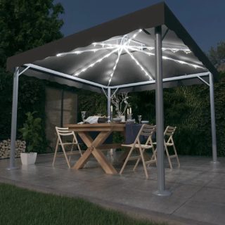 vidaXL Tonnelle avec guirlande LED 300x300 cm Anthracite