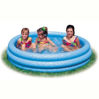 Piscinette pataugeoire gonflable Cristal - Diam. 168 x H. 40 cm - Bleu