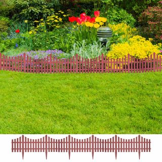 vidaXL Bordures de pelouse 17 pcs Marron 10 m